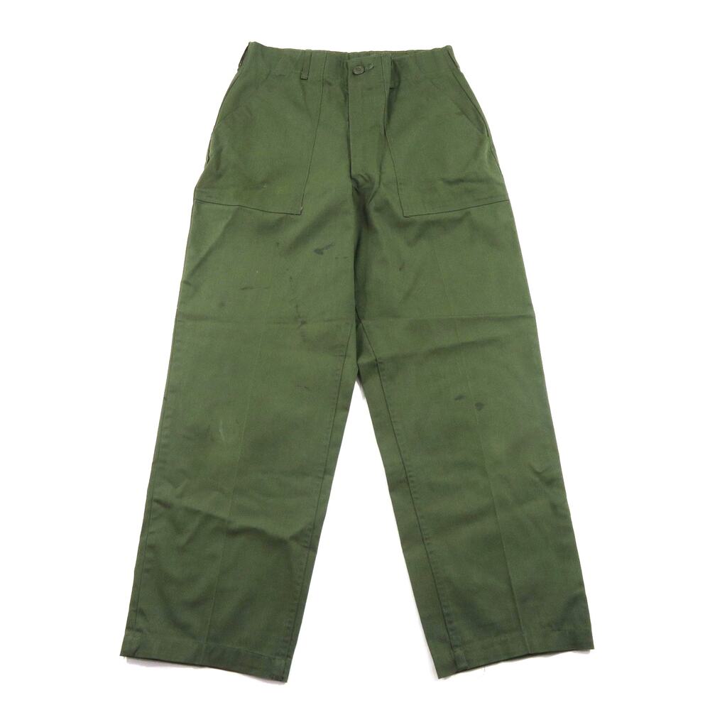 Military Utility Green Poly Cotton Pants, Sz 30x27 Measure 28x27 1970s